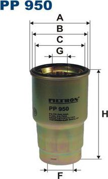 Топливный фильтр Filtron для Toyota RAV4 IV (CA40) 2012-2019. Артикул PP 950