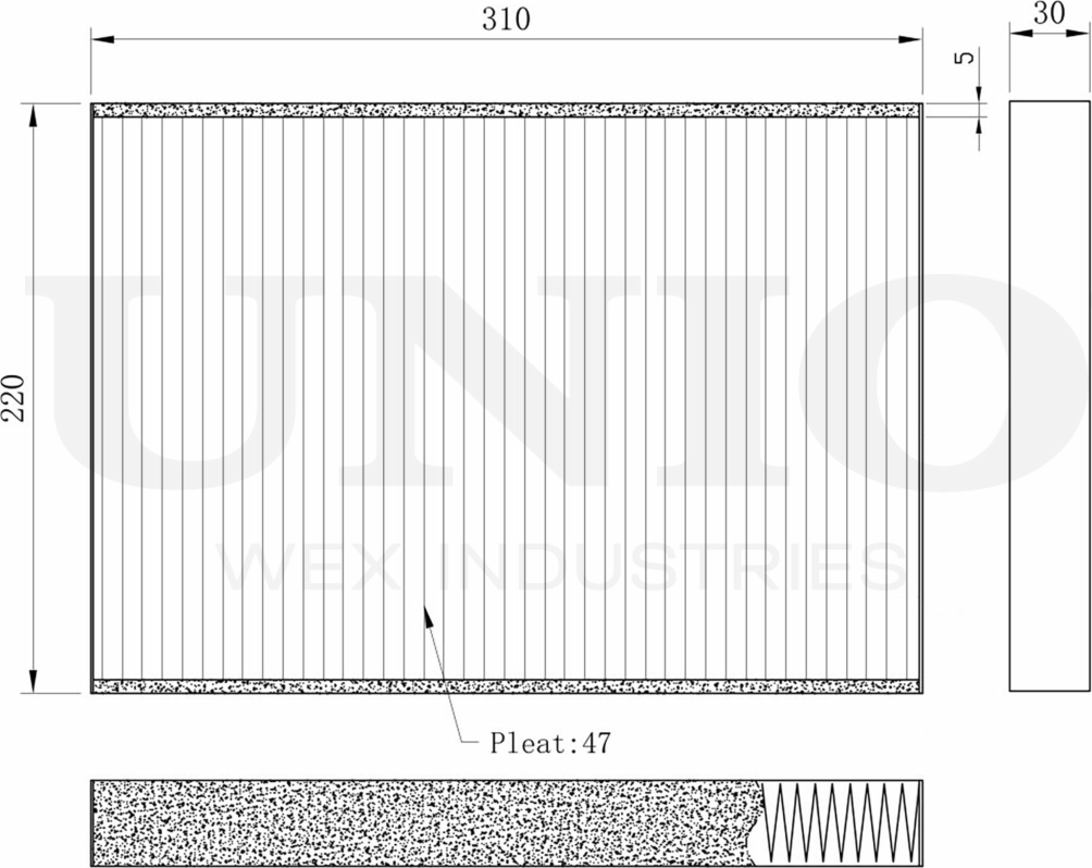 Фильтр салона (Unio). Артикул FLT-40045