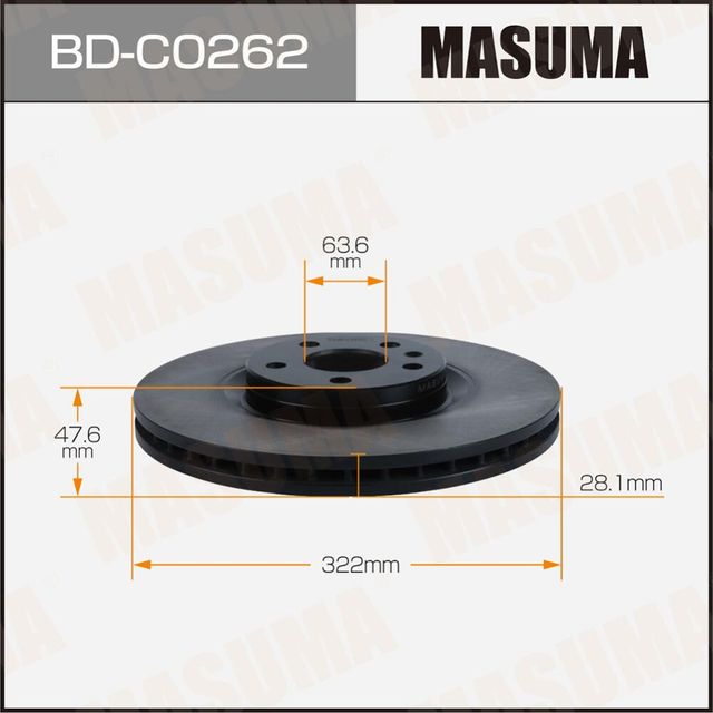 Диск тормозной MASUMA, front GEELY TUGELLA. Артикул BDC0262