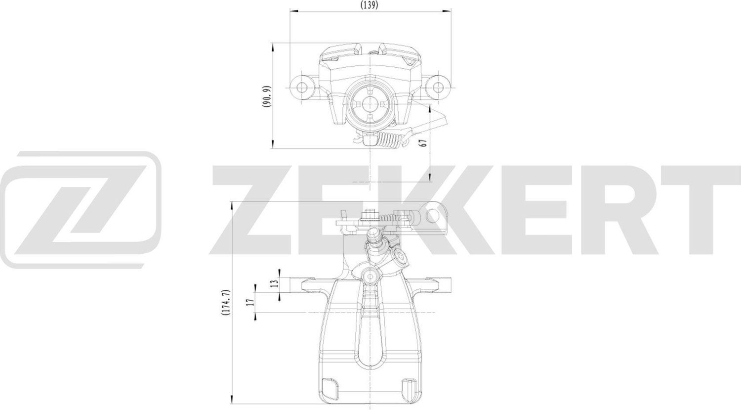 Тормозной суппорт Zekkert (алюминий) задний правый для Renault Grand Scenic III 2009-2015. Артикул BS-8367
