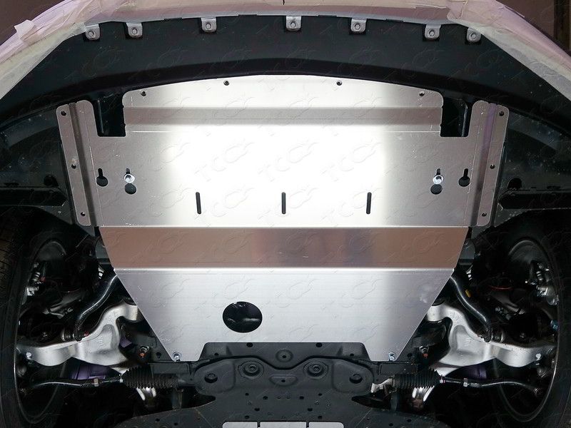 Защита алюминиевая ТСС (4 мм) для картера Infiniti QX50 (J50) I 2013-2018. Артикул ZKTCC00072