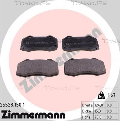 Тормозные колодки Zimmermann передние для Opel Corsa E 2014-2019. Артикул 25528.150.1