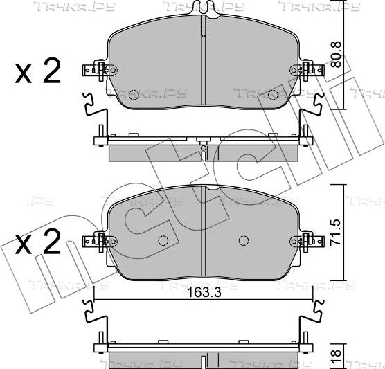 Тормозные колодки Metelli. Артикул 22-1357-0
