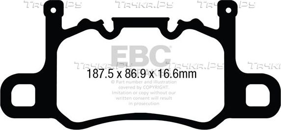 Тормозные колодки EBC Brakes для Porsche 911 VII (991) 2011-2026. Артикул DP82207RP1