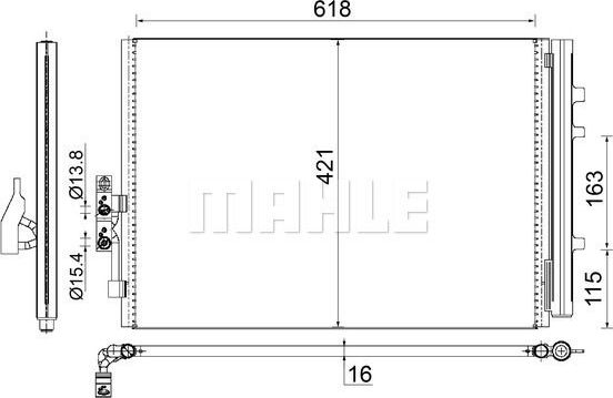 Радиатор кондиционера (конденсатор) Mahle Behr для BMW X3 II (F25) 2011-2012. Артикул AC 779 000S