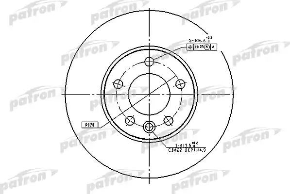 Тормозной диск Patron. Артикул PBD4308