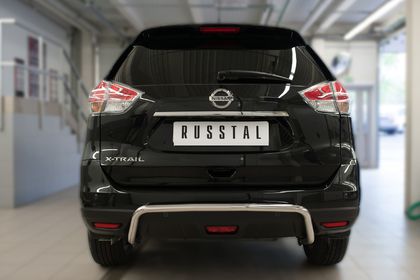 Защита RusStal заднего бампера d42 (волна) для Nissan X-Trail T32 2015-2018. Артикул NXZ-002094