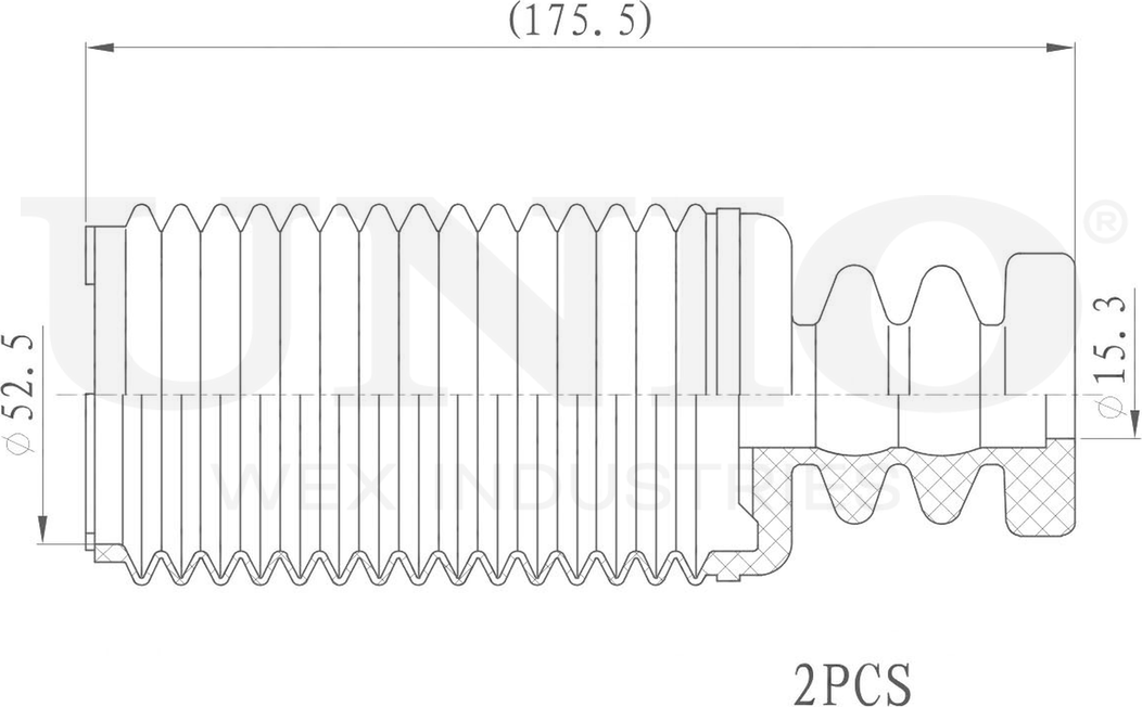 Отбойник и пыльник амортизатора, комплект (Unio). Артикул DUC-50023