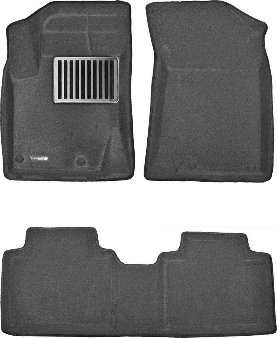 Коврики текстильные Euromat 3D Lux для салона Geely Atlas Pro 2021-2026 СЕРЫЕ. Артикул EM3D-001409G