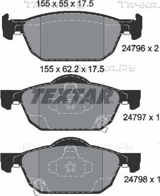 Тормозные колодки Textar Q+ передние для Honda Accord VIII 2008-2015. Артикул 2479601