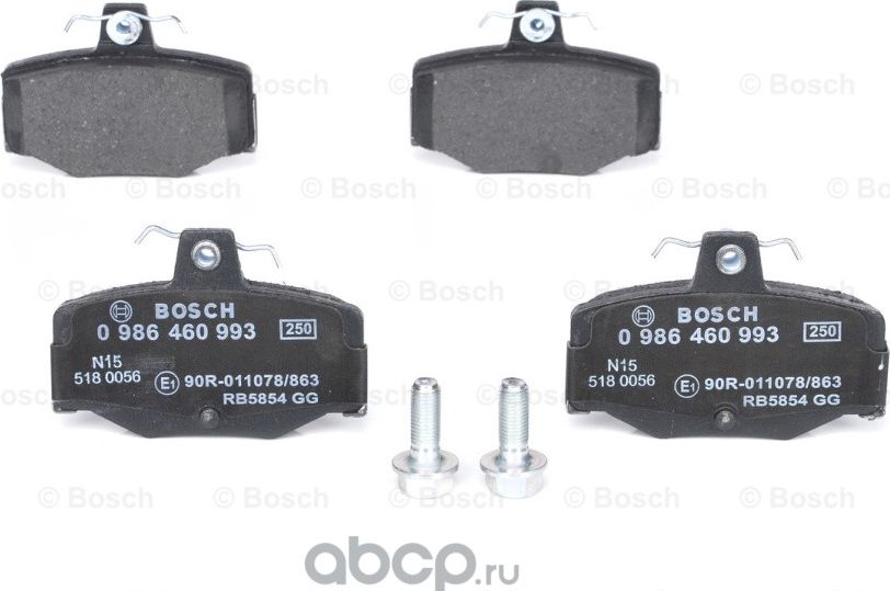 Комплект тормозных колодок  дисковый тормоз (Bosch). Артикул 986460993