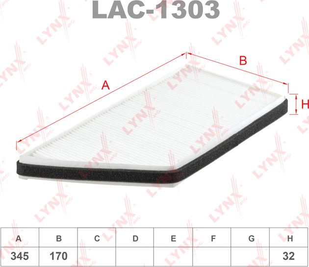Салонный фильтр LYNXauto. Артикул LAC-1303