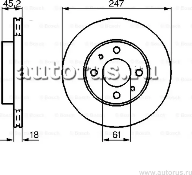 Диск тормозной | перед | (Bosch). Артикул 0986478459