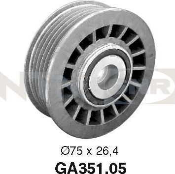 Направляющий (ведущий) ролик приводного поликлинового ремня NTN / SNR. Артикул GA351.05