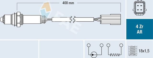 Лямбда-зонд (кислородный датчик) FAE для Renault Koleos I 2008-2016. Артикул 75640