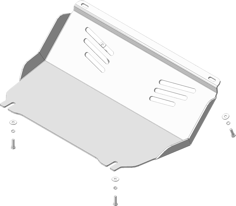 Защита алюминиевая Мотодор для радиатора Mitsubishi L200 V 2015-2026 МКПП. Артикул 31327