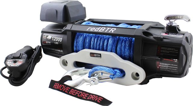 Лебёдка электрическая 12V redBTR серия MISSION IMPOSSIBLE GEN IV 12000 lbs 5448 кг (Синтетический трос). Артикул 941110