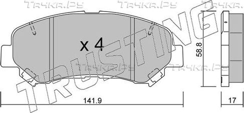 Тормозные колодки Trusting передние для Nissan Qashqai I 2007-2013. Артикул 808.0