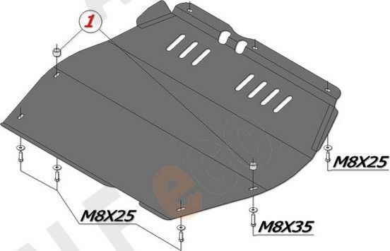 Защита алюминиевая Alfeco для картера и КПП Hyundai Santa Fe Classic (ТагАЗ) 2001-2013. Артикул ALF.10.10al