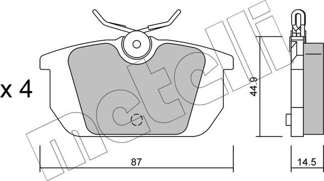Тормозные колодки Metelli задние для Fiat Coupe 1993-1998. Артикул 22-0064-0