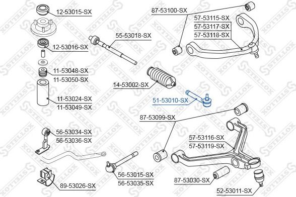 Наконечник рулевой тяги Stellox. Артикул 51-53010-SX