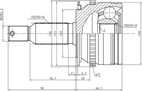 ШРУС наружный (Zikmar). Артикул Z87203R