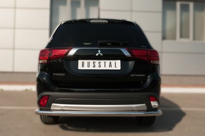 Защита RusStal заднего бампера d63 (секции) для Mitsubishi Outlander III 2015-2018. Артикул MOZ-002115