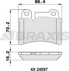 Тормозные колодки Braxis. Артикул AA0313