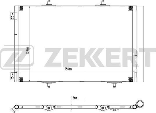 Радиатор кондиционера (конденсатор) Zekkert для Citroen C3 Picasso I 2009-2017. Артикул MK-3180