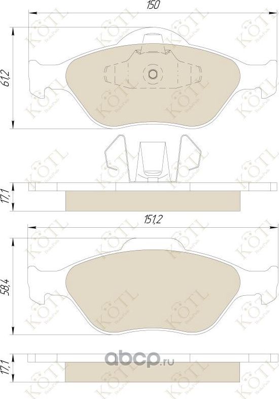 Колодки тормозные FORD FIESTA 95>01/01>/FUSION 01> передние (Kotl) Kotl. Артикул 1419KT