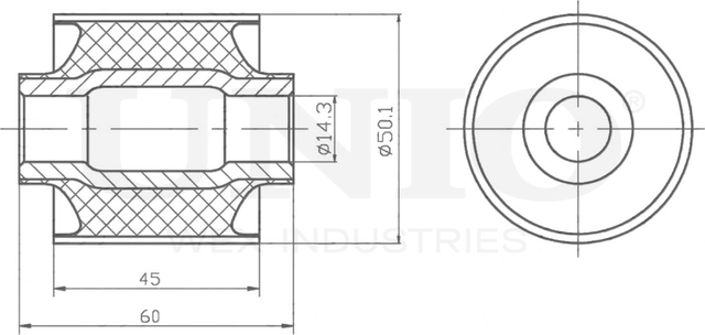 Сайлентблок рычага подвески (Unio). Артикул RMP-20435