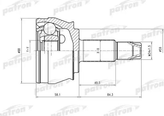 Шрус наружный (граната) Patron для Alfa Romeo 166 I 1998-2000. Артикул PCV1297