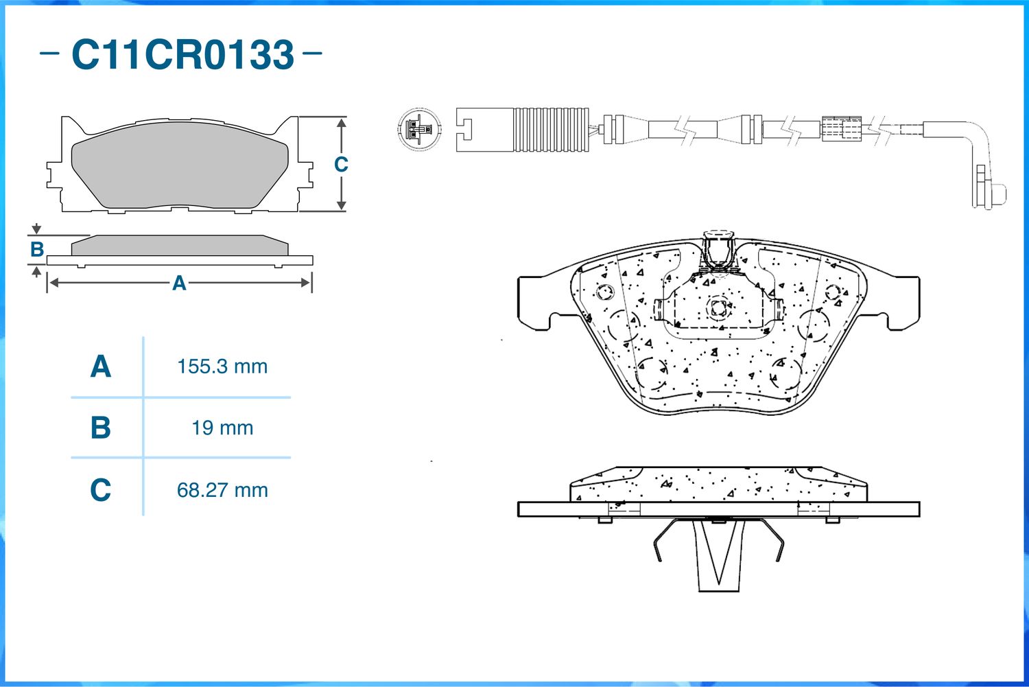 Колодки тормозные передние (Low Metallic) (Cworks). Артикул C11CR0133