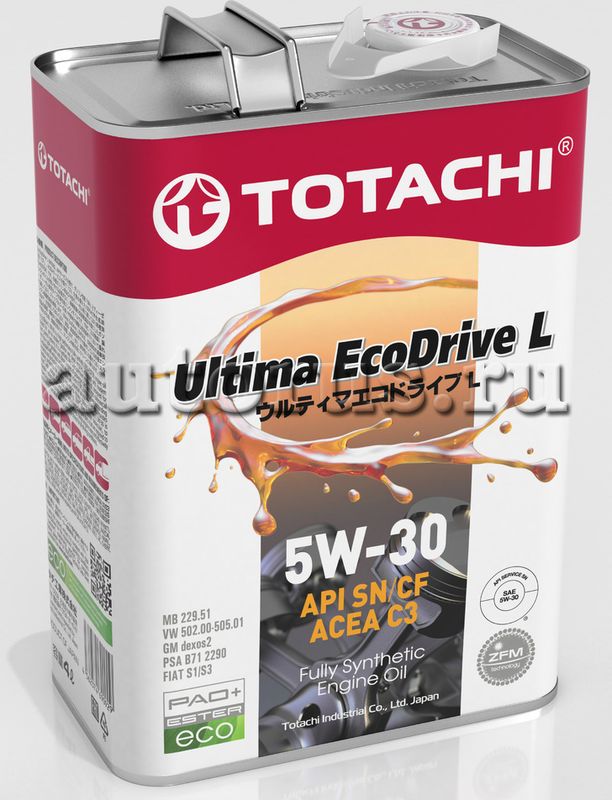 Масло моторное синтетическое TOTACHI Ultima EcoDrive L 5W30 4л 4562374690929. Артикул 4562374690929