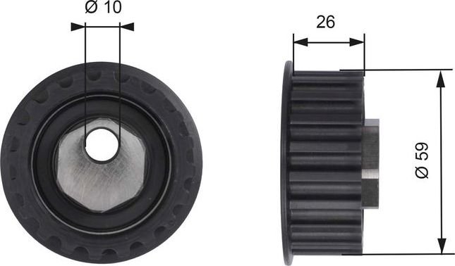 Натяжной ролик (натяжитель) ремня ГРМ Gates PowerGrip™. Артикул T41127