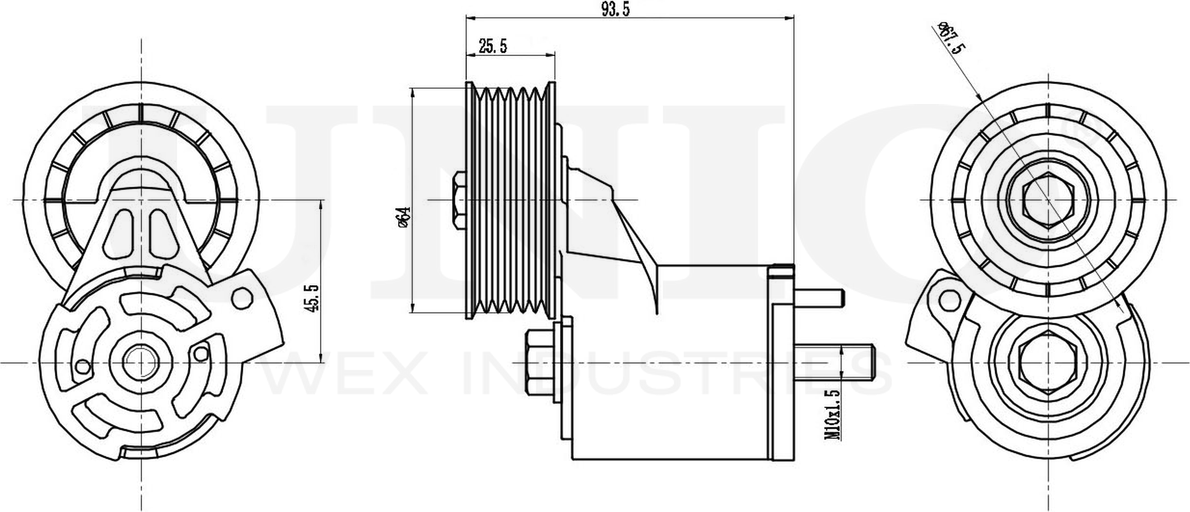 Натяжитель/демпфер ремня (Unio). Артикул TNS-10242
