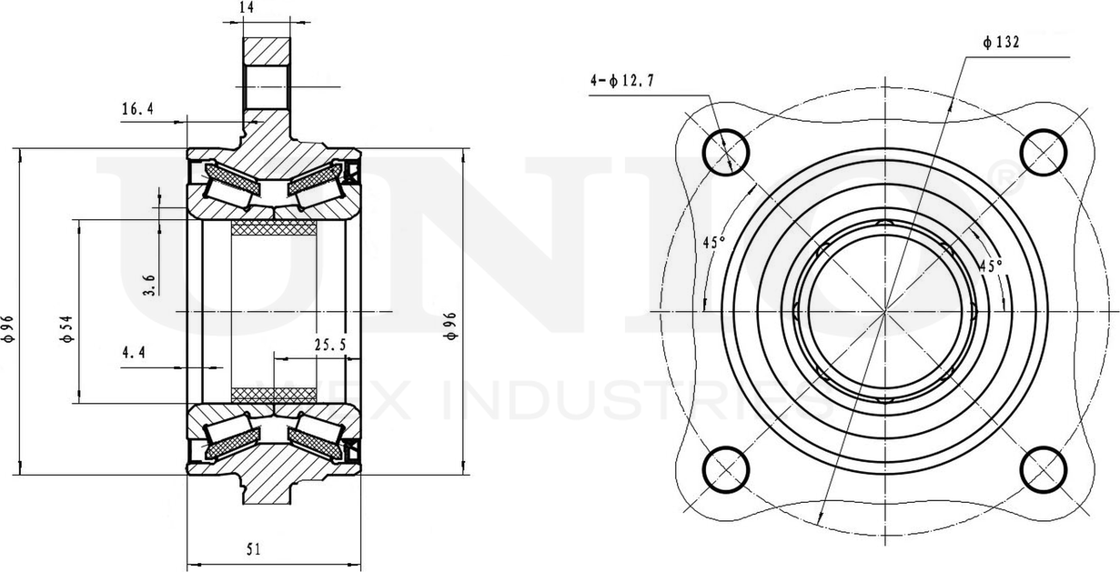Ступица колеса с интегрированным подшипником (Unio). Артикул HUB-20187