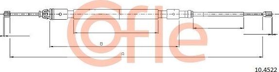 Трос ручника (тросик ручного тормоза) Cofle задний правый/левый для Citroen C2 2003-2012. Артикул 10.4522