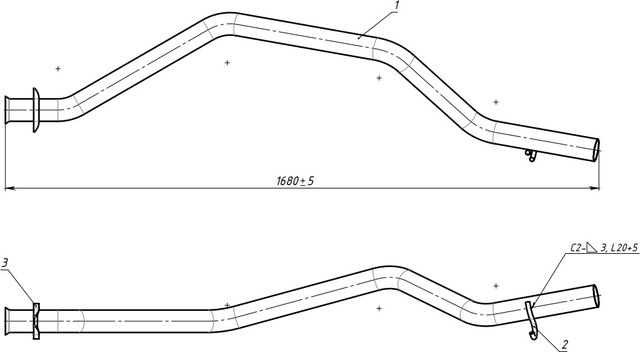 Глушитель Trialli (алюминий / сталь) задний для ГАЗ ГАЗель 2003-2013. Артикул EMP 0306