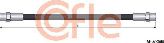 Тормозной шланг Cofle задний для Audi 100 I (C1) 1968-1976. Артикул 92.BH.VK060