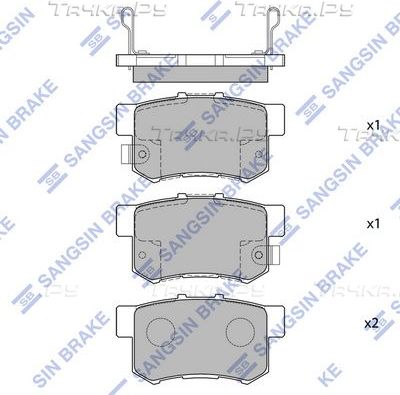 Тормозные колодки Sangsin Hi-Q задние для Honda Accord VII 2003-2008. Артикул SP1076-R