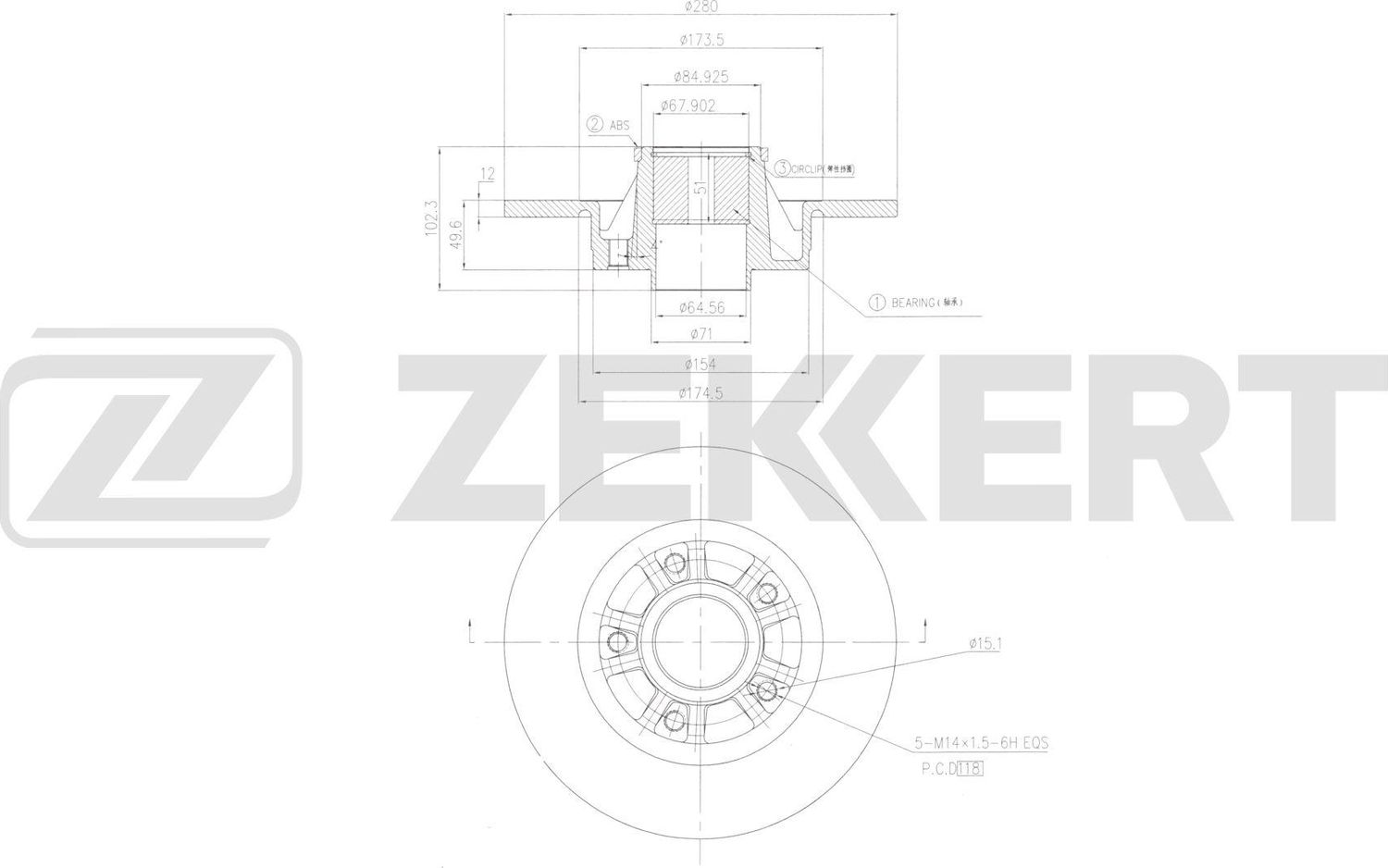 Тормозной диск Zekkert. Артикул BS-6656