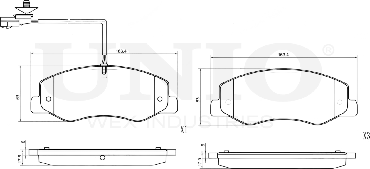Колодки тормозные дисковые, комплект (Unio). Артикул BRP-20322