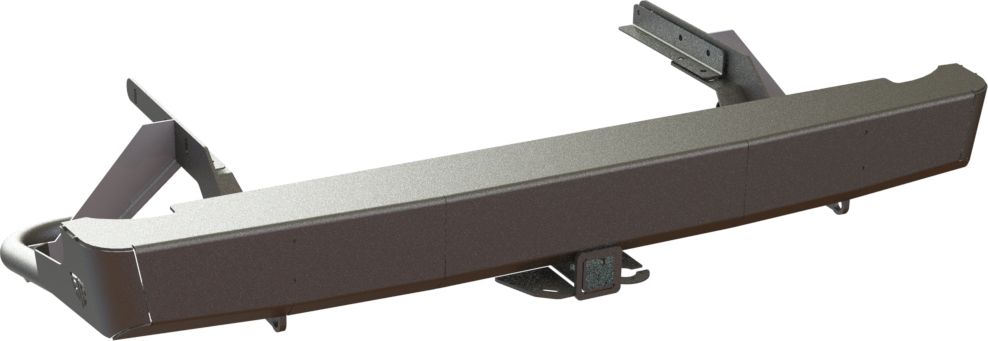 Бампер силовой STC задний для Toyota Hilux VI 1997-2004 с квадратом под фаркоп. Артикул STC-TH97-BR