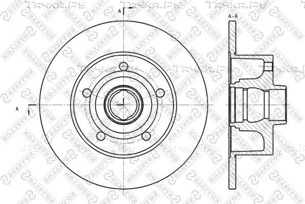 Тормозной диск Stellox задний для Audi A4 I (B5) 1994-2001. Артикул 6020-4757-SX