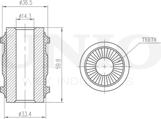 Сайлентблок рычага подвески (Unio). Артикул RMP-20302