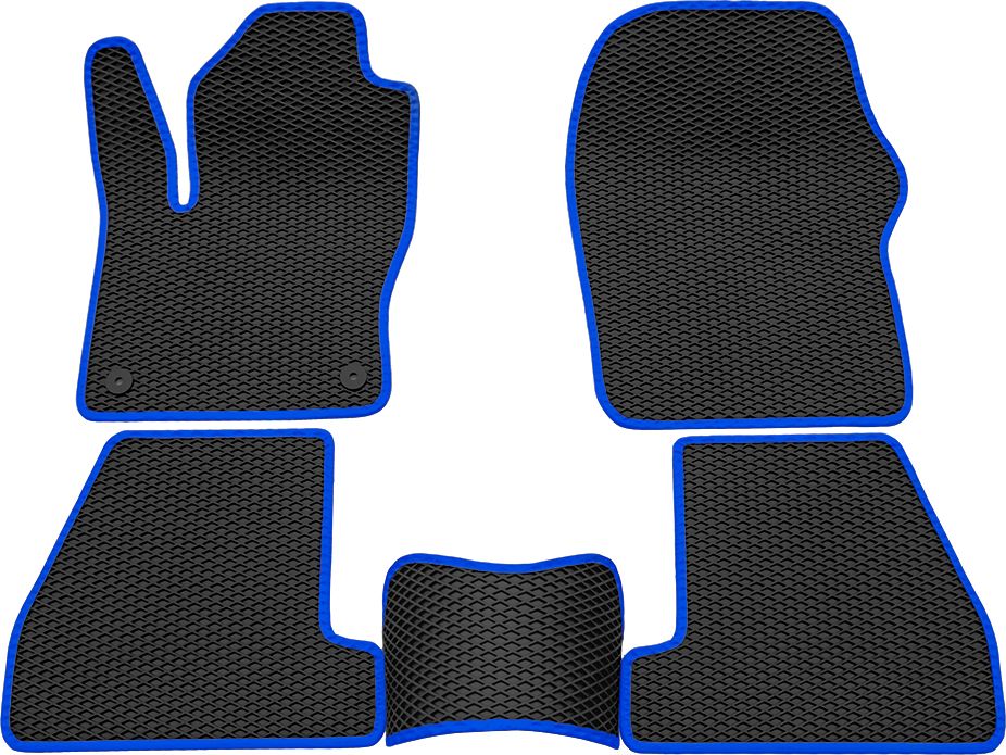 Коврики Rezkon EVA для салона Ford Focus III 2011-2015 Синий кант. Артикул 9016010203