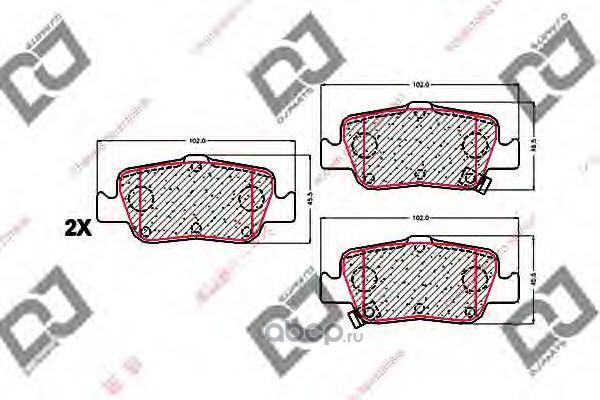 Колодки тормозные дисковые (DJ Parts). Артикул BP1643