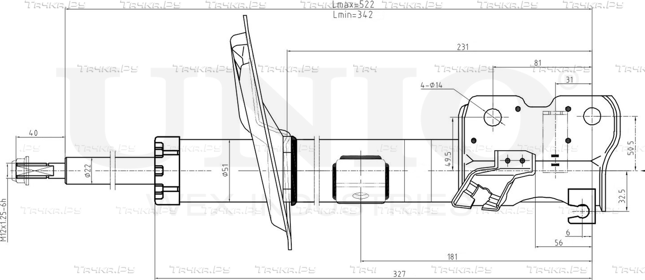 Амортизатор подвески (Unio). Артикул SAB-10200