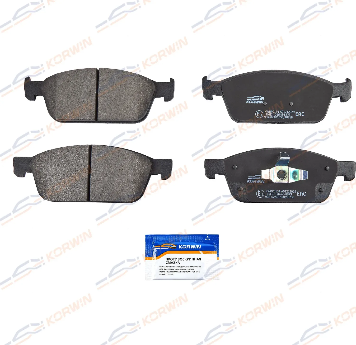 Колодки тормозные перед. Ford Focus III 12-/Kuga II 13-/Transit Connect 13 (Korwin). Артикул KWBP0134